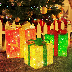 Autres Temps ZMH LED Decorative Lights 3 Pieces Christmas Decoration 8 Modes Gift Box with Remote Control Garden