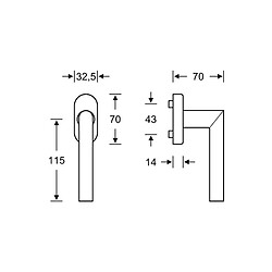 Avis Fsb Poignée fenêtre,oval,Alu F1 34 1076, Broche 24-38mm