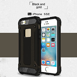 Wewoo Coque renforcée noir pour iPhone SE & 5 & 5s Tough Armour TPU + PC Combinaison Cas