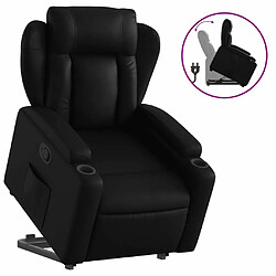 Maison Chic Fauteuil Relax pour salon, Fauteuil inclinable Noir Similicuir -GKD55723