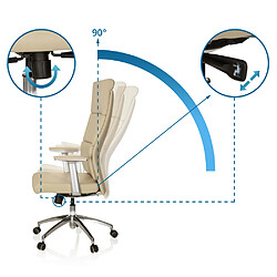 Siège de bureau / Fauteuil de direction MONZA 20, cuir marron clair hjh OFFICE