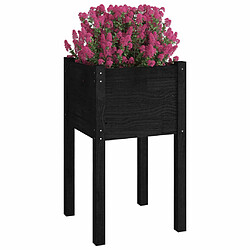 Avis Maison Chic Jardinière,Bac à fleurs - pot de fleurs d'extérieur 2pcs Noir 40x40x70cm Bois de pin massif -GKD93178