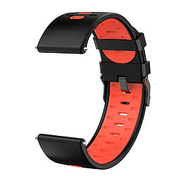 Bracelet en silicone 22mm, 3 rangées de trous, bicolore, noir/rouge pour votre Samsung Galaxy Watch3 45mm/Galaxy Watch 46mm/Gear S3 Frontier/Gear S3 Classic