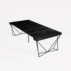 Inside 75 Table console extensible EXCEL pieds métal plateau noir largeur 120cm