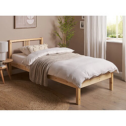 Beliani Lit simple en bois clair 90 x 200 cm VANNES