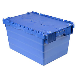 Bac de stockage navette avec couvercle en plastique bleu - 54 litres