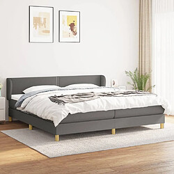 Maison Chic Lit Adulte - Lit simple Lit à sommier tapissier avec matelas moelleux - Meuble de Chambre - Gris foncé 200x200cm Tissu -MN53423