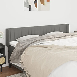 vidaXL Tête de lit avec oreilles Gris foncé 163x16x78/88 cm Tissu