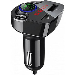 Double Chargeur voiture USB A+C 25W avec transmetteur FM Noir Bigben