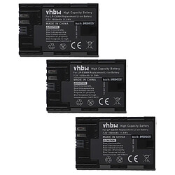 vhbw 3x Batteries compatible avec Canon EOS 6D Mark II, 70D, 7D Mark II, 6D, 7D, 60Da, 60D, 80D appareil photo, reflex numérique (1600mAh, 7,2V)