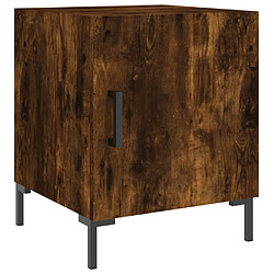 vidaXL Table de chevet chêne fumé 40x40x50 cm bois d'ingénierie