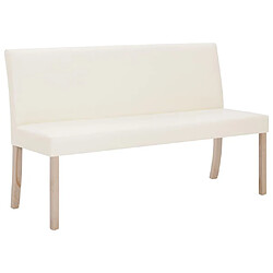 Helloshop26 Banquette pouf tabouret meuble banc 139 cm crème synthétique 3002077