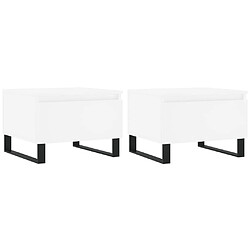 vidaXL Tables basses 2 pcs blanc 50x46x35 cm bois d'ingénierie