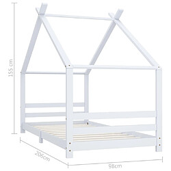 vidaXL Cadre de lit d'enfant Blanc Bois de pin massif 90x200 cm pas cher