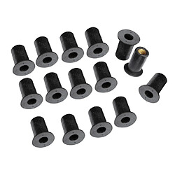 Avis 15pcs M5 Écrou En Caoutchouc Avec Filetage Intérieur Kayak Bateau Moto Voiture Panneau Vis- Noir