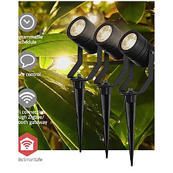 Avis NEDIS PACK 3 Lampes Projecteurs Extérieur WIFI LED RVB IP65 Smartlife 3 x 3 W LED RGB 2700 K Aluminium Compatible Android™ / IOS / TUYA