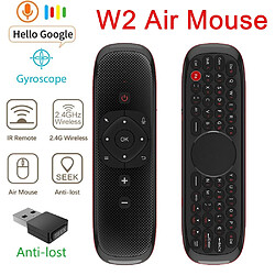 Universal W2 Air Mouse Slogan Son Télécommande Microphone Sans fil Mini Clavier Gyroscope Smart TV Boîte Mini PC | Télécommande