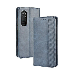 Etui en PU auto-absorbé rétro bleu pour votre Xiaomi Mi Note 10 Lite