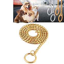 Wewoo Collier Chien & Chat or pour animaux de compagnie sangle de cou de serpent chaîne de de de en métal solide longueur: 65cm Colliers