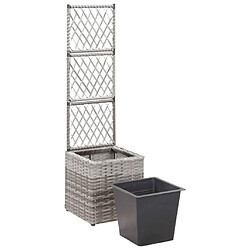 Acheter Maison Chic Jardinière,Lit surélevé - Bac à fleurs - pot de fleur en treillis 1 pot 30x30x107 cm Résine tressée Gris -GKD16444