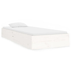 vidaXL Cadre de lit sans matelas blanc bois massif 75x190 cm