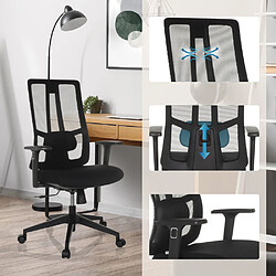 Avis Chaise de bureau / Chaise pivotante TRAMORE BASE siège en tissu / dossier en maille filet noire hjh OFFICE