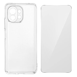 Avizar Coque Xiaomi Mi 11 Lite et Mi 11 Lite 5G Souple et Verre Trempé 9H Transparent