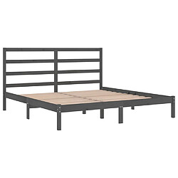 Avis vidaXL Cadre de lit sans matelas gris 200x200 cm bois massif de pin