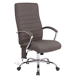 Decoshop26 Fauteuil de bureau en tissu gris foncé avec fonction massage réglable en hauteur et pivotant BUR10370