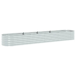 vidaXL Lit surélevé de jardin 400x80x44 cm Acier galvanisé Argenté