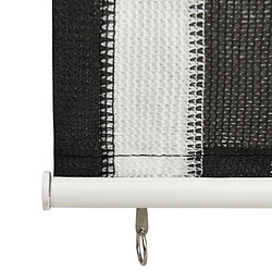 Avis vidaXL Store roulant d'extérieur 60x140 cm Rayures anthracite et blanc