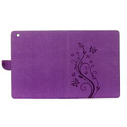 Wewoo Smart Cover Violet pour iPad 4 fleurs pressées motif papillon flip horizontal étui en cuir PU avec boucle magnétique et titulaire fentes cartes porte-monnaie pas cher