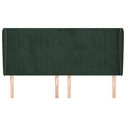 Avis Maison Chic Tête de lit moderne avec oreilles pour chambre - Décoration de lit Vert foncé 163x23x118/128 cm Velours -MN11539