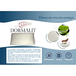 Dormalit Oreiller Confort 12 CM 70x35 - Mousse à mémoire de forme. Déhoussable. Ergonomique