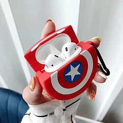 GUPBOO Airpods Coque Housse Étui Protecteur Compatible pour AirPods 3-Bande dessinée Marvel Bouclier Silicone