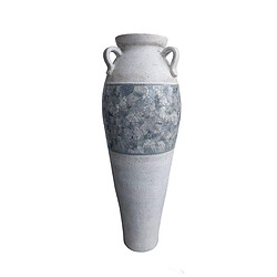 Vase de sol Romimex Blanc Gris Terre cuite 34 x 100 x 34 cm Avec des poignées