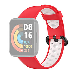 Bracelet en silicone bicolore, sangle respirante, rouge/blanc pour votre Xiaomi Redmi Watch 2