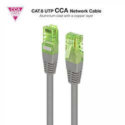 Cordon de brassage pour câble réseau Nanocable Cat.6 UTP AWG26 CCA - Longueur 10m - Couleur Gris