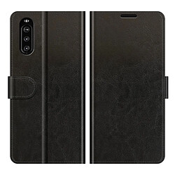 Etui en PU Retourner la texture du cheval fou avec support noir pour votre Sony Xperia 10 III