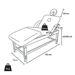 Acheter Bodyline - Healt And Massage Table de massage en bois fixe réglable multi-position 225 cm Massage-pro, Couleur: Noir