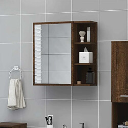 Maison Chic Armoire à miroir de salle de bain,Meuble de rangement,Meuble bas de bain Chêne marron 62,5x20,5x64 cm -GKD104582