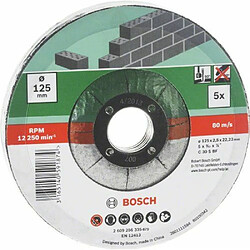 Bosch 2609256334 Assortiment de disques à tronçonner à moyeu déporté pour Matériaux Diamètre 115 mm Diamètre d'alésage 22,23 Epaisseur 2,5 mm 5 disques