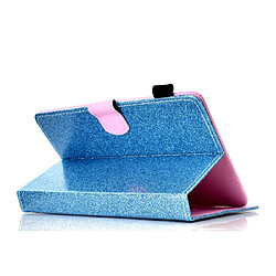 Wewoo Housse Coque Pour Tablette 10 pouces Vernis Paillettes Pochette horizontale en cuir avec support et fente carte Bleu pas cher