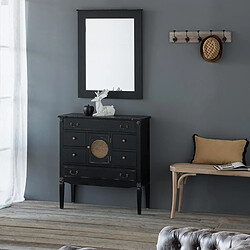 Commode Alexandra House Living Noir Rotin Bois d'épicéa Bois MDF 38 x 90 x 85 cm