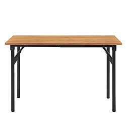 Helloshop26 Table pliante de cuisine à manger hauteur réglable pour 4 personnes 120 cm marron et noir 03_0004364