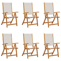 vidaXL Chaises pliables de jardin lot de 6 bois d'acacia et textilène