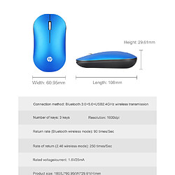 Universal Souris Bluetooth sans fil à deux modes pour les ordinateurs portables de bureau (rose)