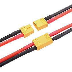 Lot de 2 paires de connecteurs XT60 mâles et femelles avec câble en silicone 100mm 12AWG, idéal pour les batteries RC Lipo et les drones FPV