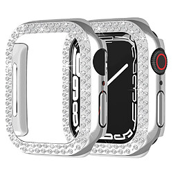 Coque en TPU décor strass, anti-rayures, argent pour votre Apple Watch Series 7 45mm