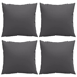 Avis vidaXL Coussins de canapé lot de 4 anthracite 60x60 cm tissu